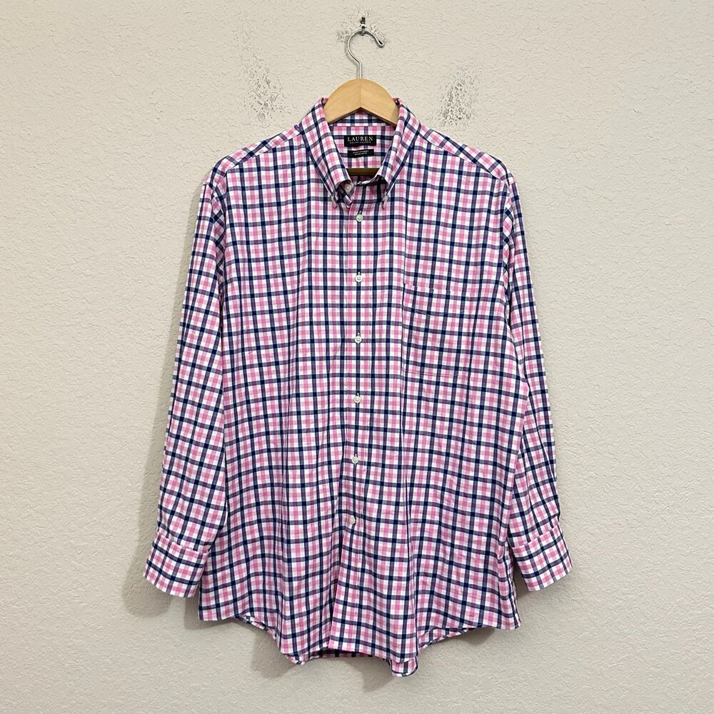 LAUREN RALPH LAUREN Black Label Shirt Multi Plaid Button Down LS Stretch